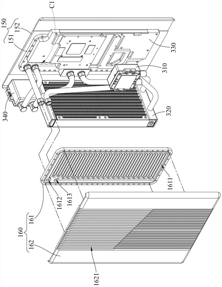 Computer device, case and water-cooling heat dissipation device