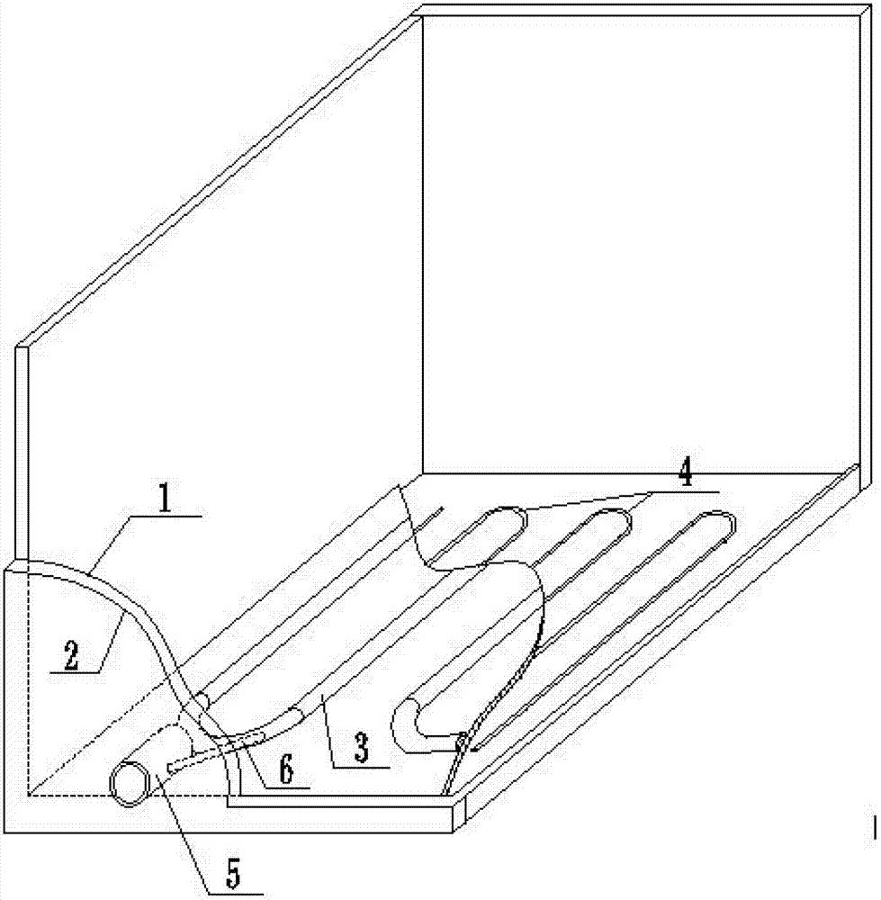 Container with bottom auxiliary heating device and auxiliary heating method