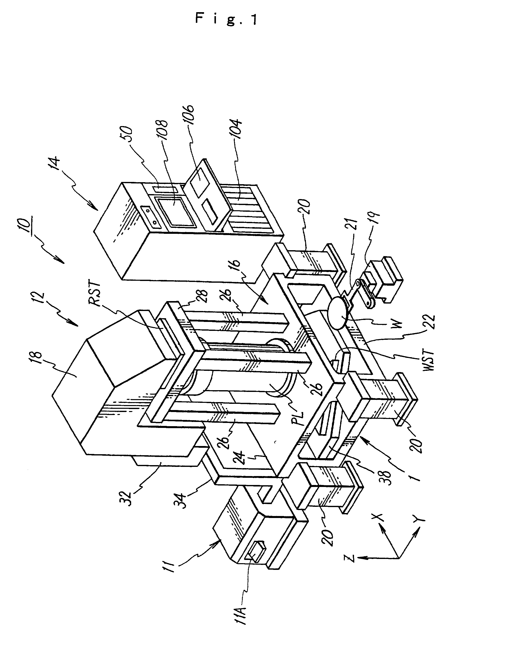 Stage apparatus, scanning type exposure apparatus, and device produced with the same