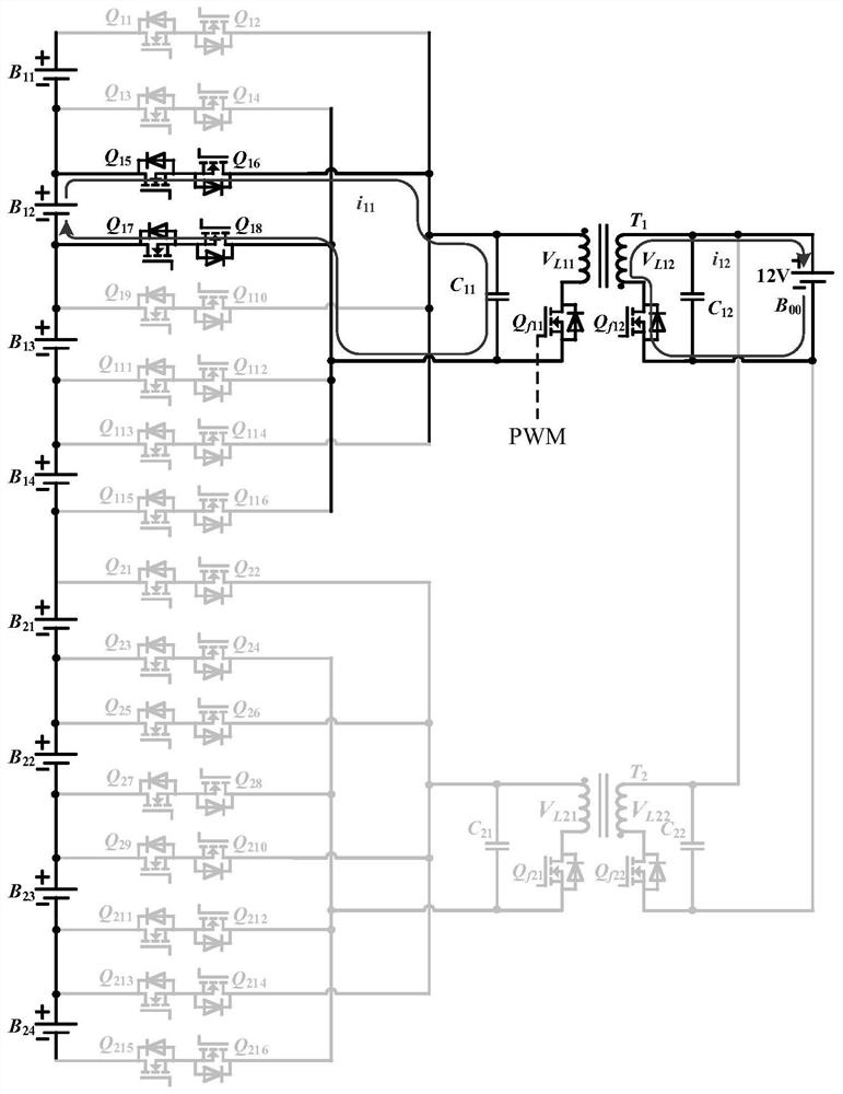 Battery pack equalization module, system and control method based on bidirectional flyback converter