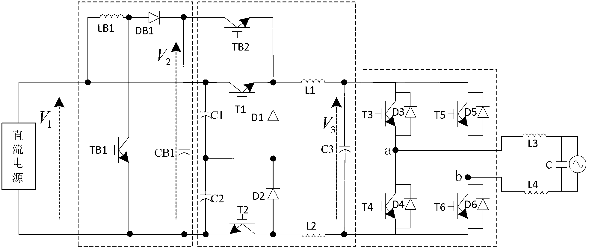 Seven-level circuit, a grid-connected inverter and modulation method and device of seven-level circuit