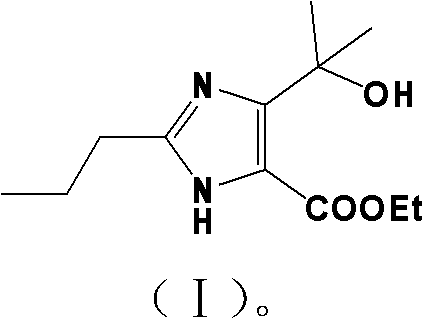 Method for synthesizing 4-(1-hydroxyl-1-methylethyl)-2-propyl iminazole-5-carboxylic ethyl ester