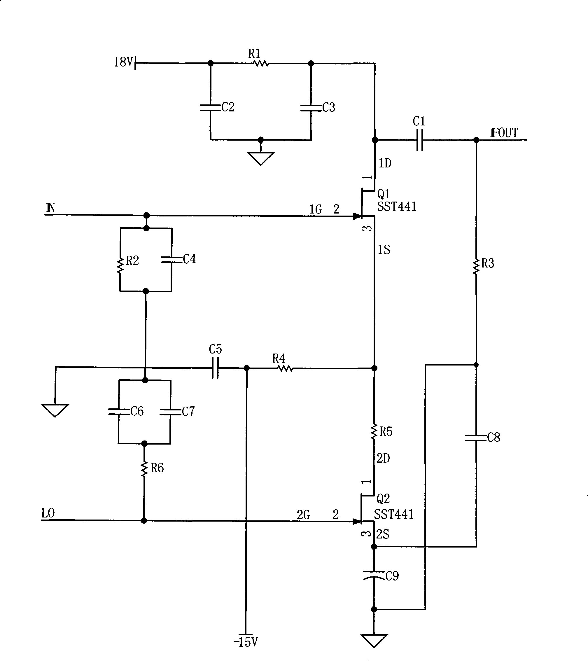 Receiving and adjusting circuit for high-frequency electromagnetic wave test signal