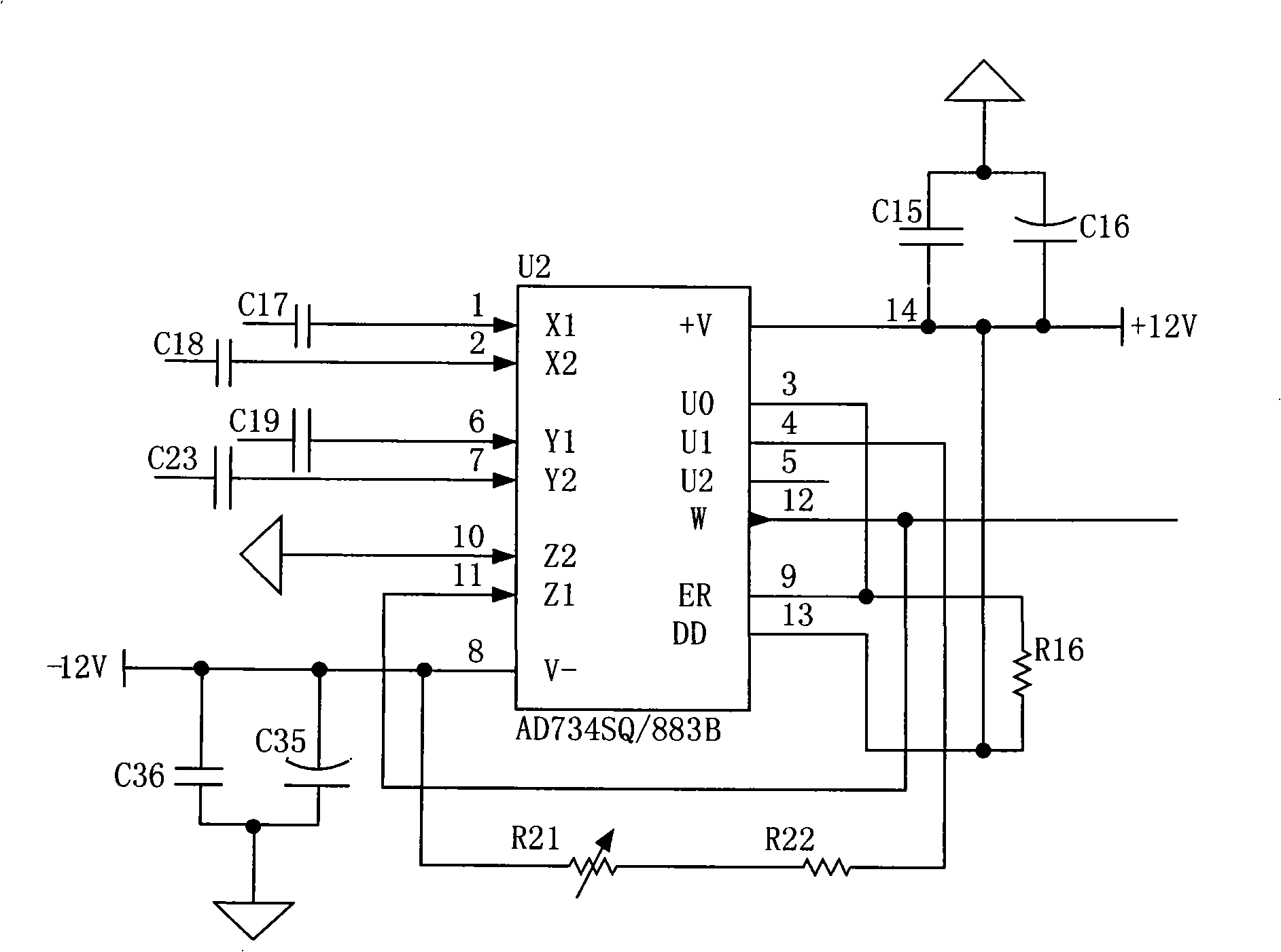Receiving and adjusting circuit for high-frequency electromagnetic wave test signal