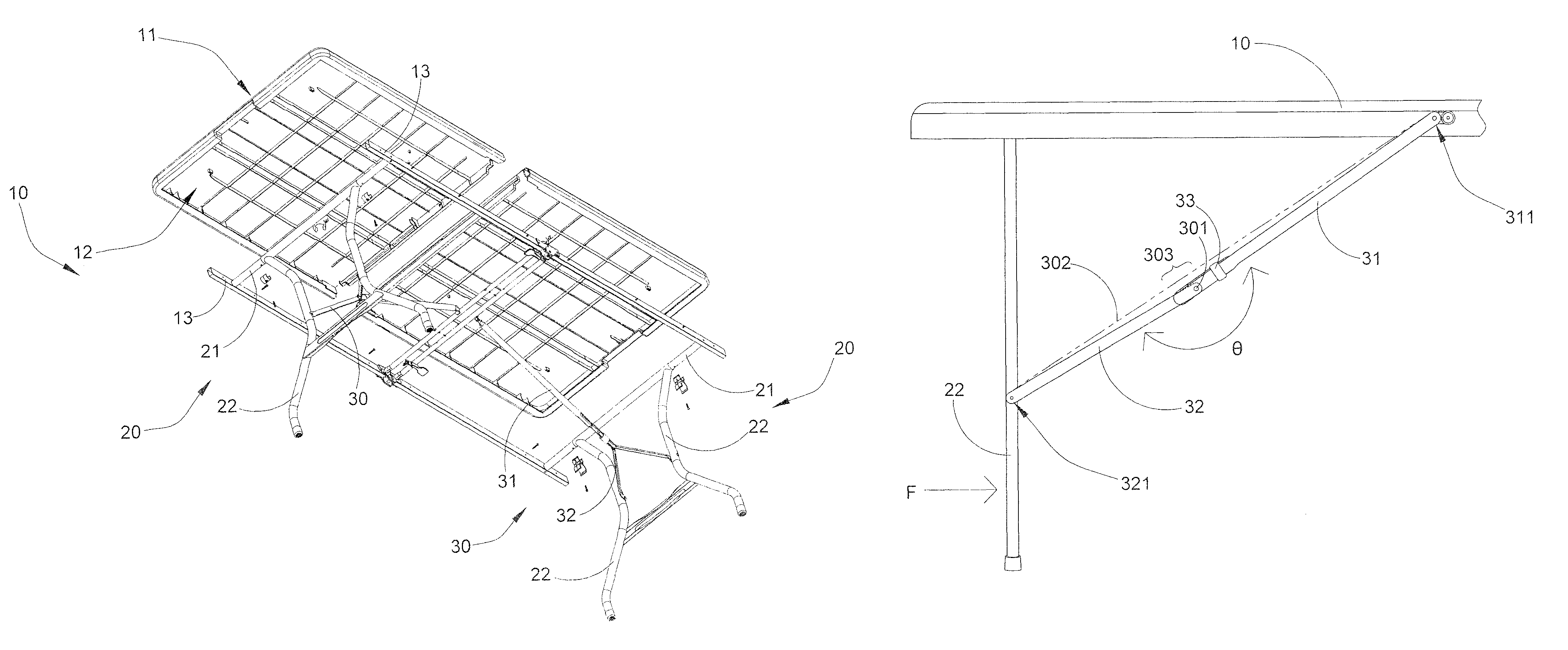 Anti-unfolding leg assembly for foldable table