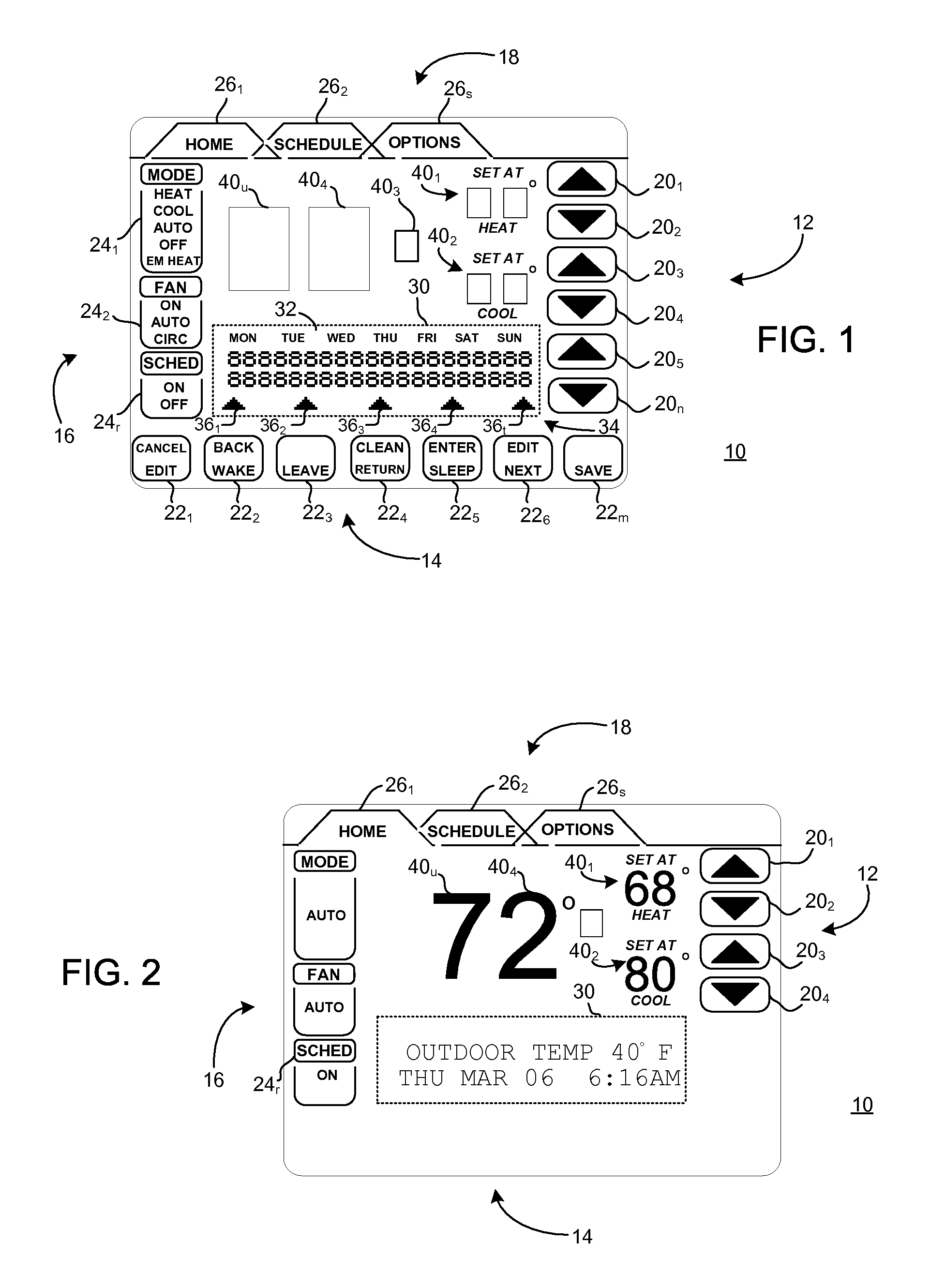 Display apparatus and method for entering a reminder in a control unit for an environmental control system