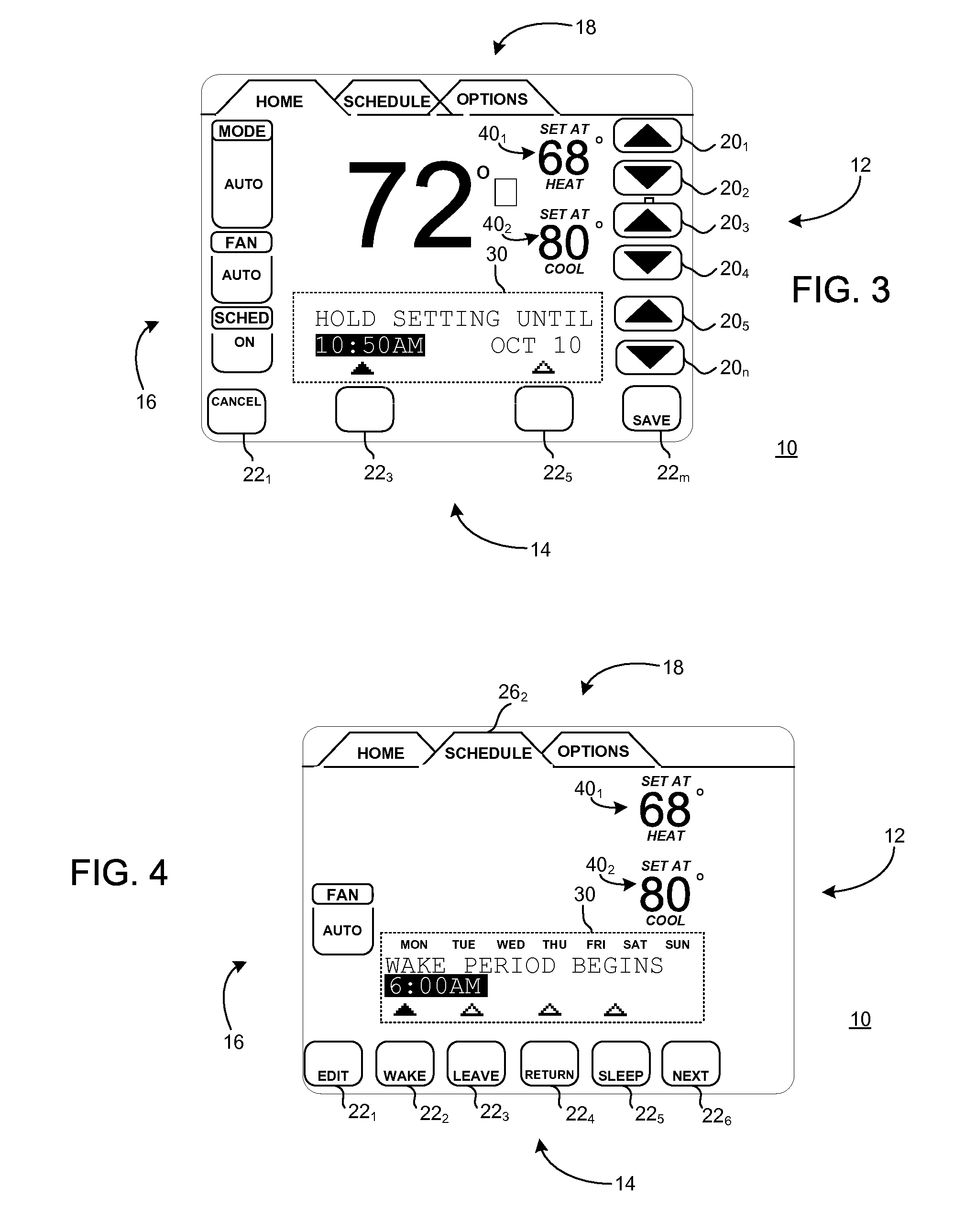 Display apparatus and method for entering a reminder in a control unit for an environmental control system