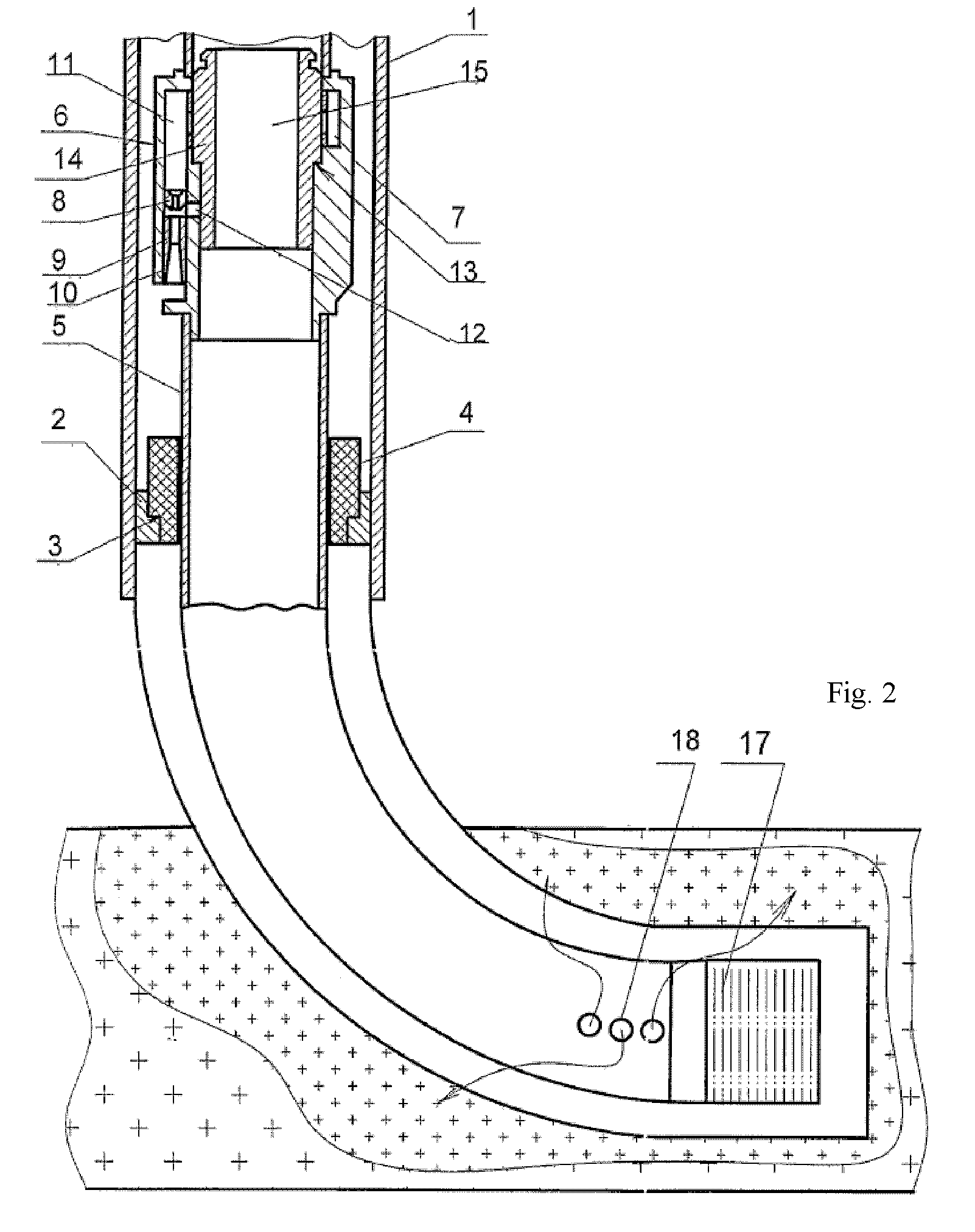 Well jet device for logging horizontal wells and the operating method thereof