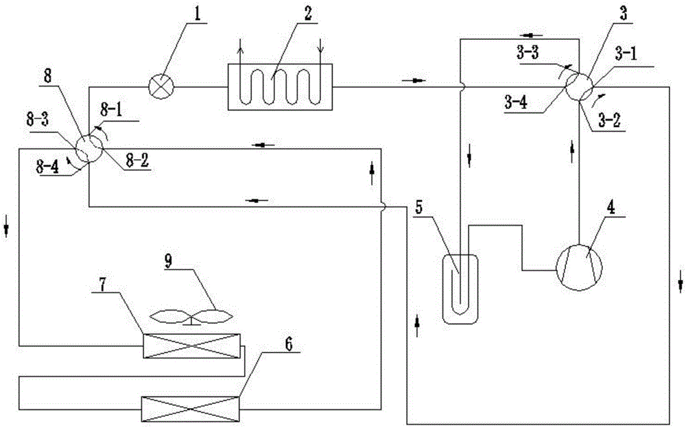 Reversing-defrosting air source heat pump unit and reversing defrosting method