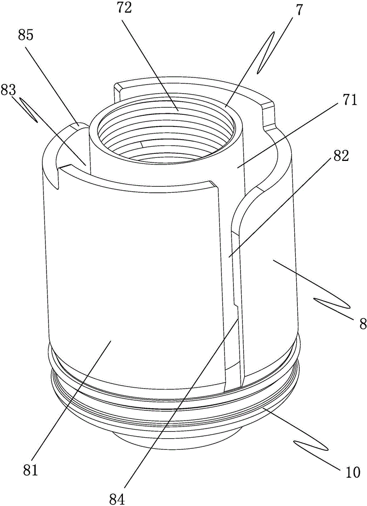 Locking cap of standardized self-locking and screw thread-locking liquid distribution pump