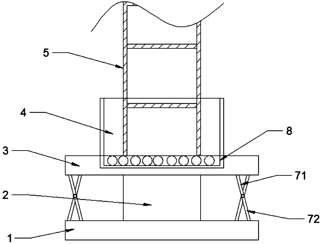 Adjustable fixing mechanism of windproof tower crane base