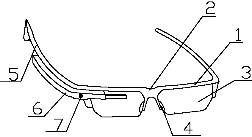 Intelligent glasses with blinking detection function and implementation method thereof