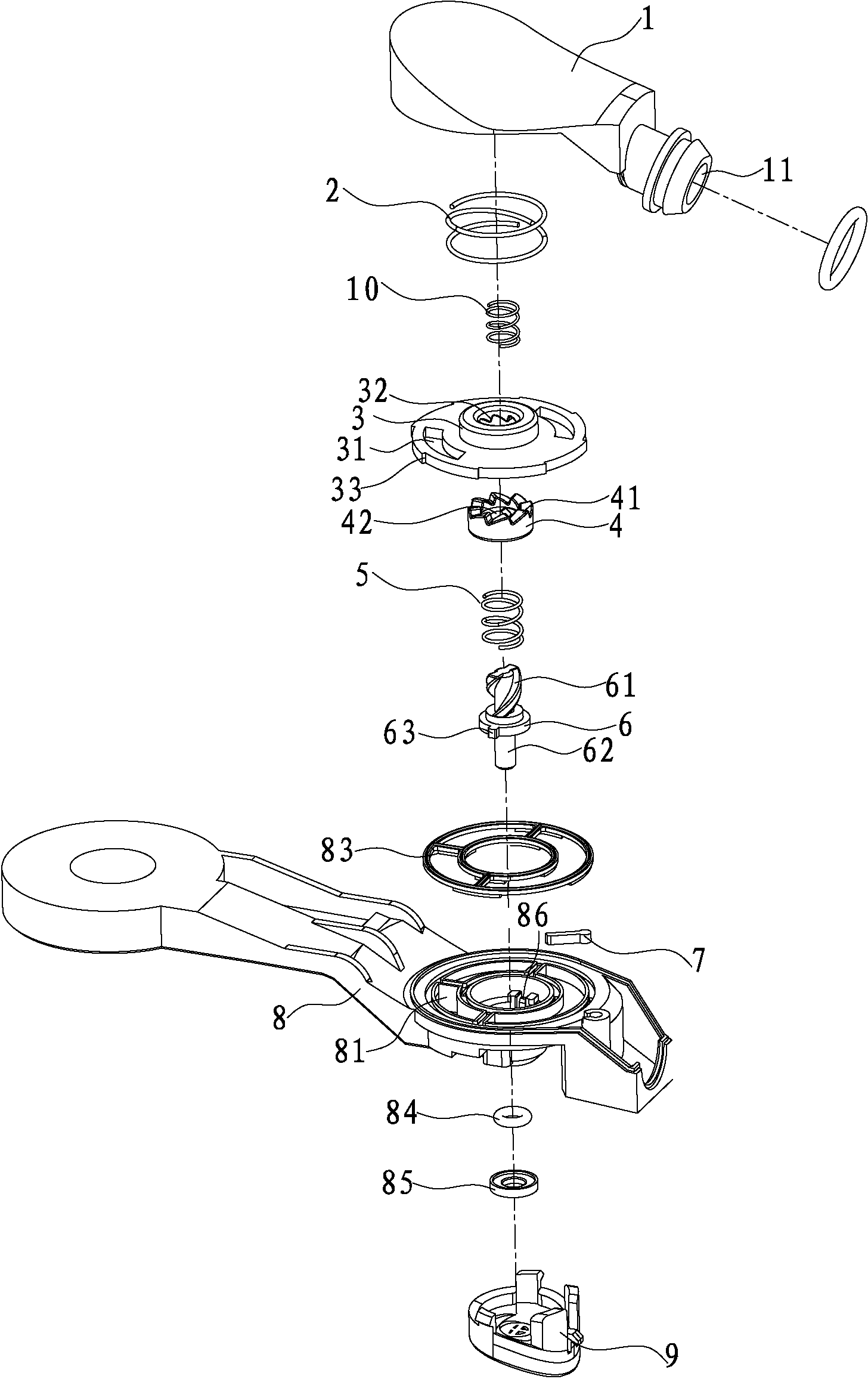 Button switching structure of handheld sprinkler