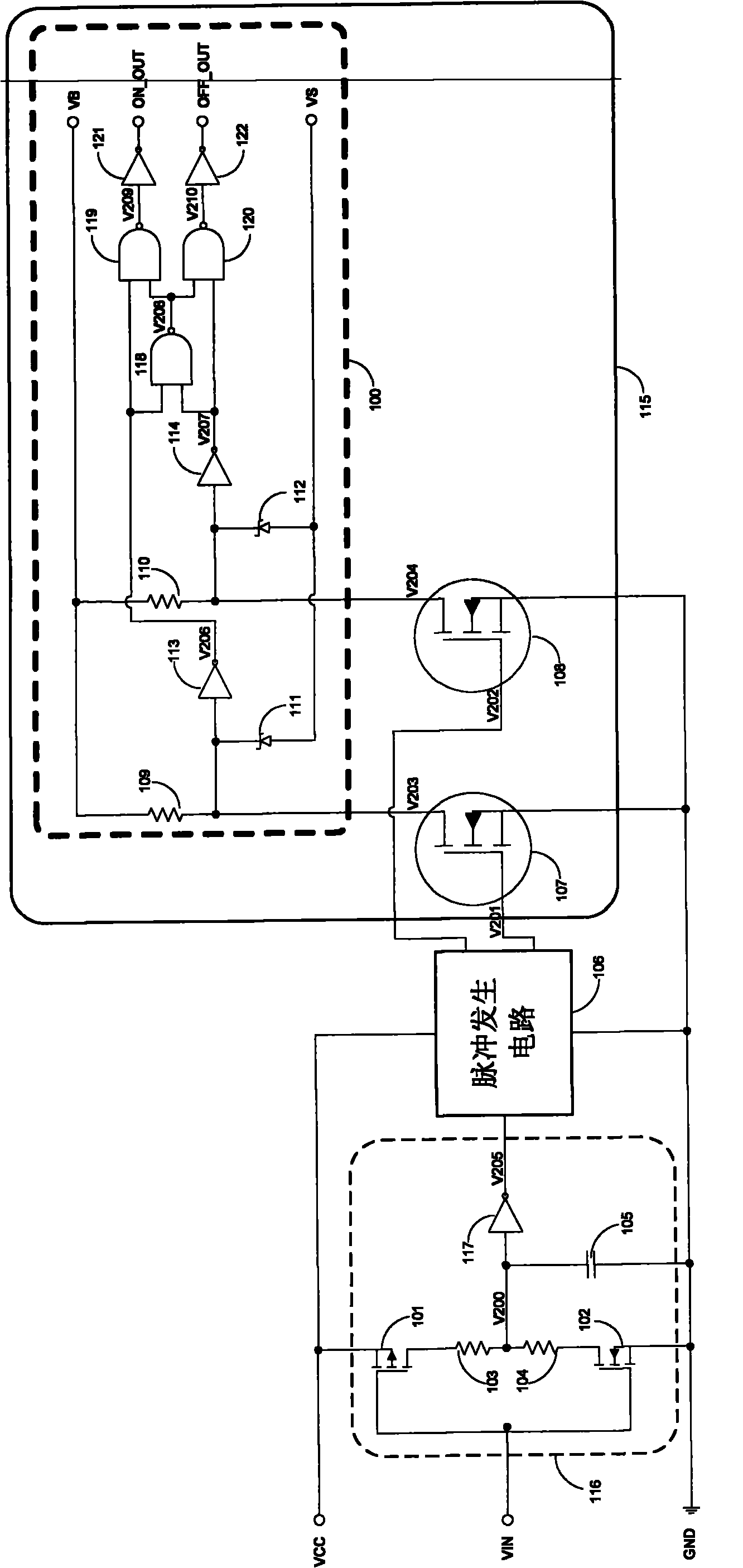 Time-delay circuit for high-voltage integrated circuit