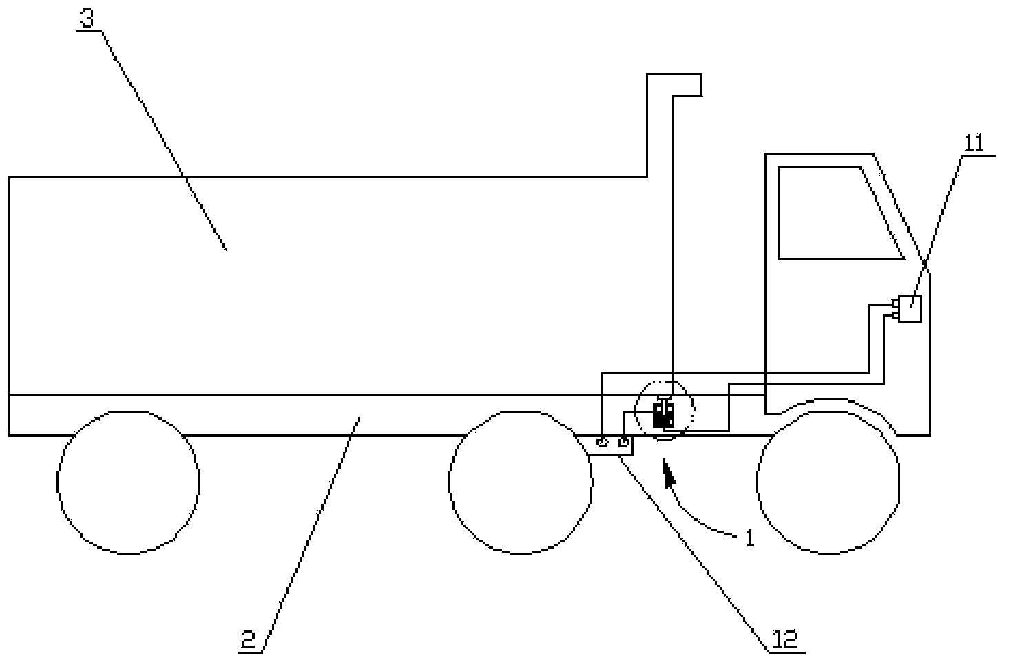 Carriage lifting alarm for dumper