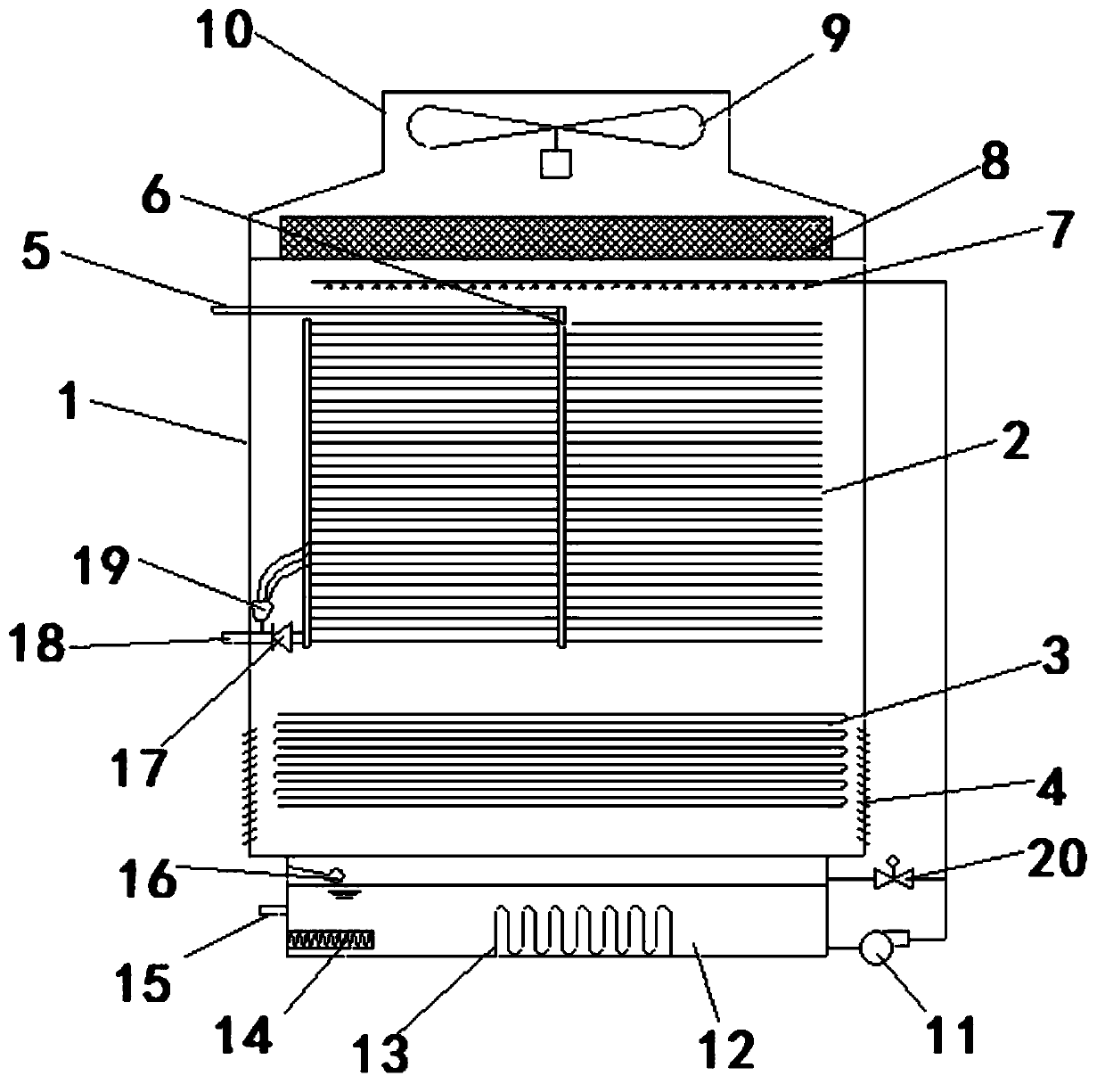 Low-ambient-temperature aqueous solution energy tower and heat pump system thereof