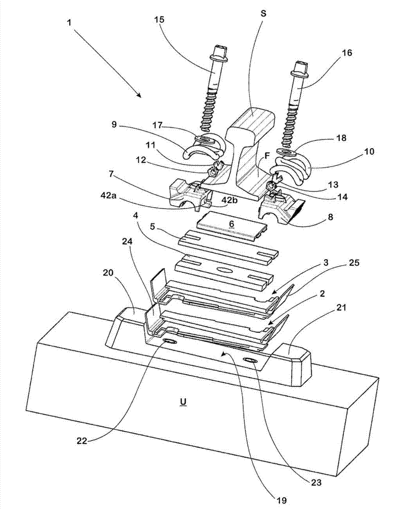 System for fastening a rail and guide plate for such a system