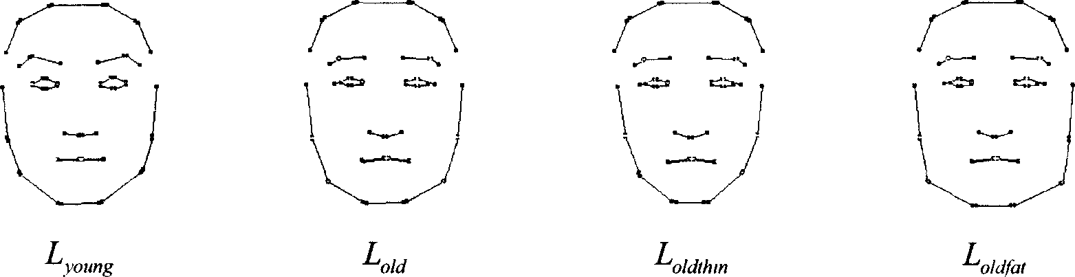 Human face image age changing method based on average face and senile proportional image