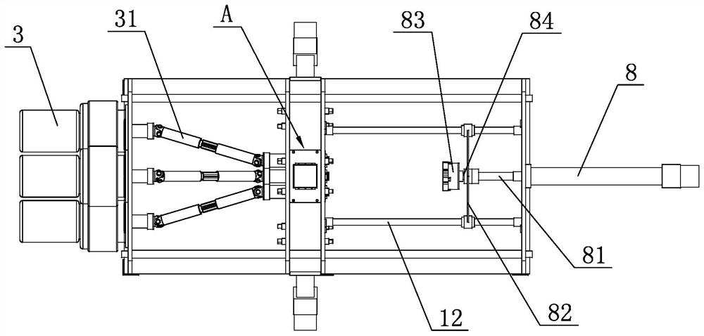 A three-roll cross-rolling device for forming stepped shafts