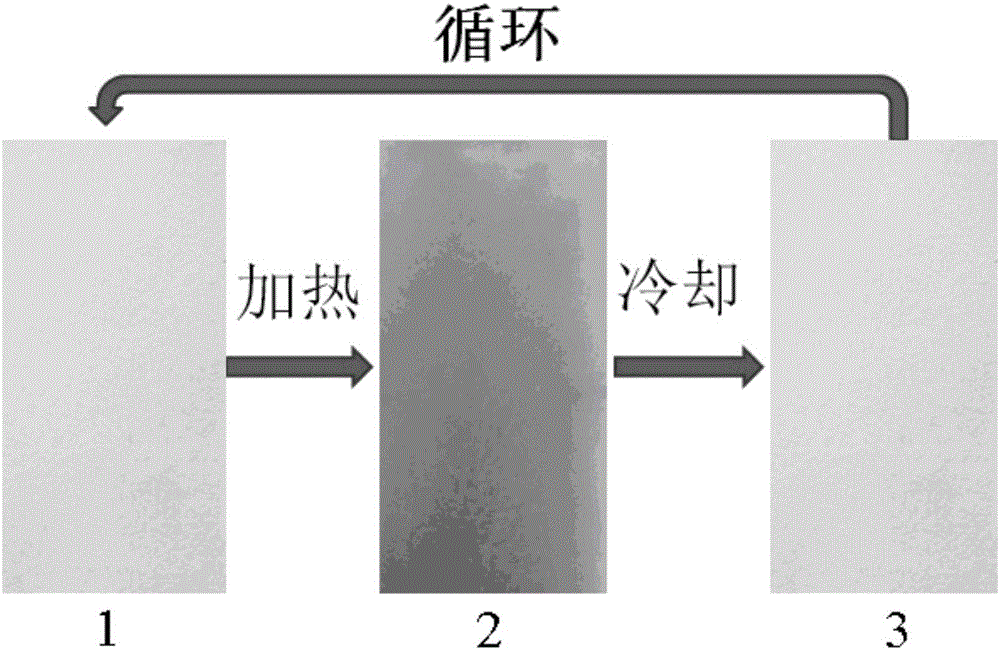 Method for preparing forward-switched reversible thermochromic composite film