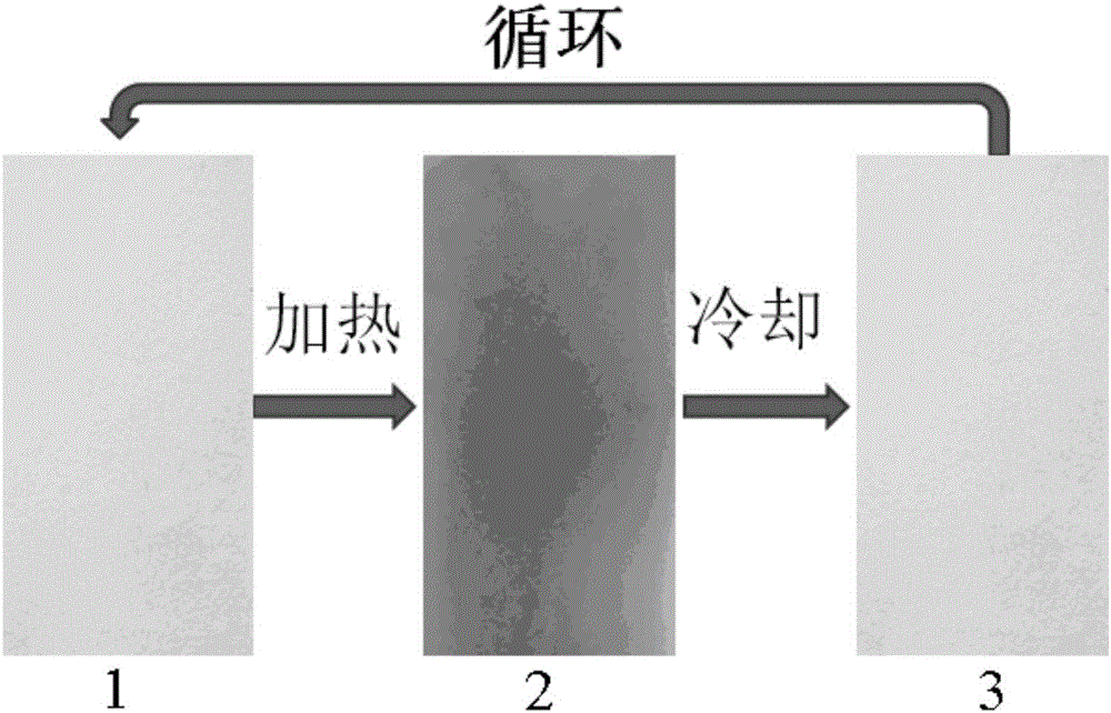 Method for preparing forward-switched reversible thermochromic composite film