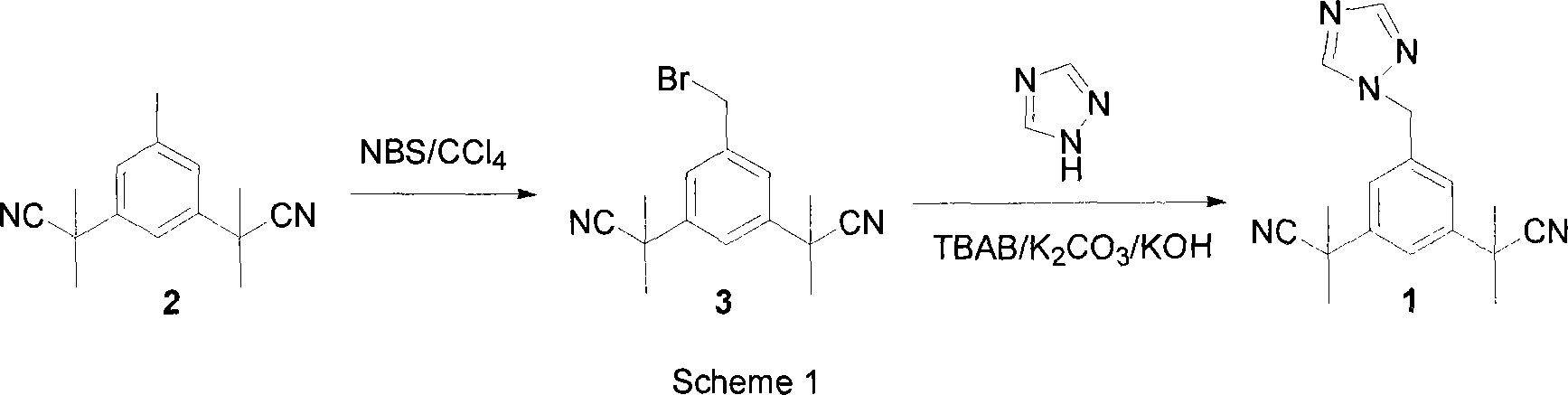 Preparation of 3,5-di(2-cyano-isopropyl)-toluene