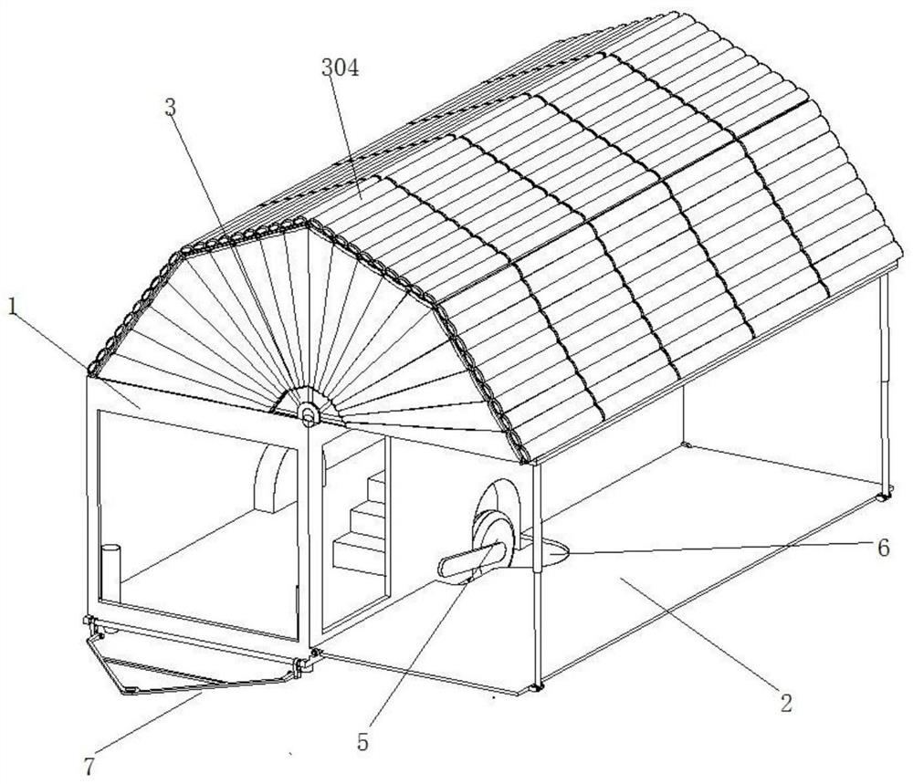A portable folding cabin and its application method