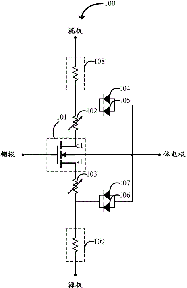 Simulation model of high voltage device and modeling method for simulation model of high voltage device
