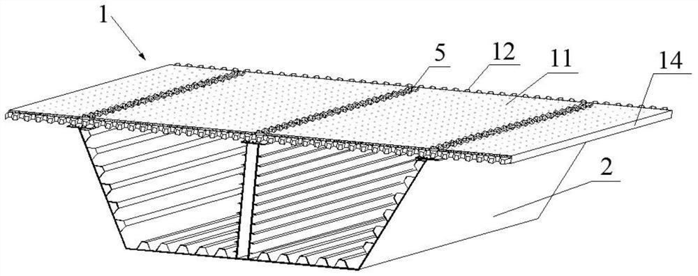 UHPC honeycomb precast slab-steel box girder composite beam structure and construction method