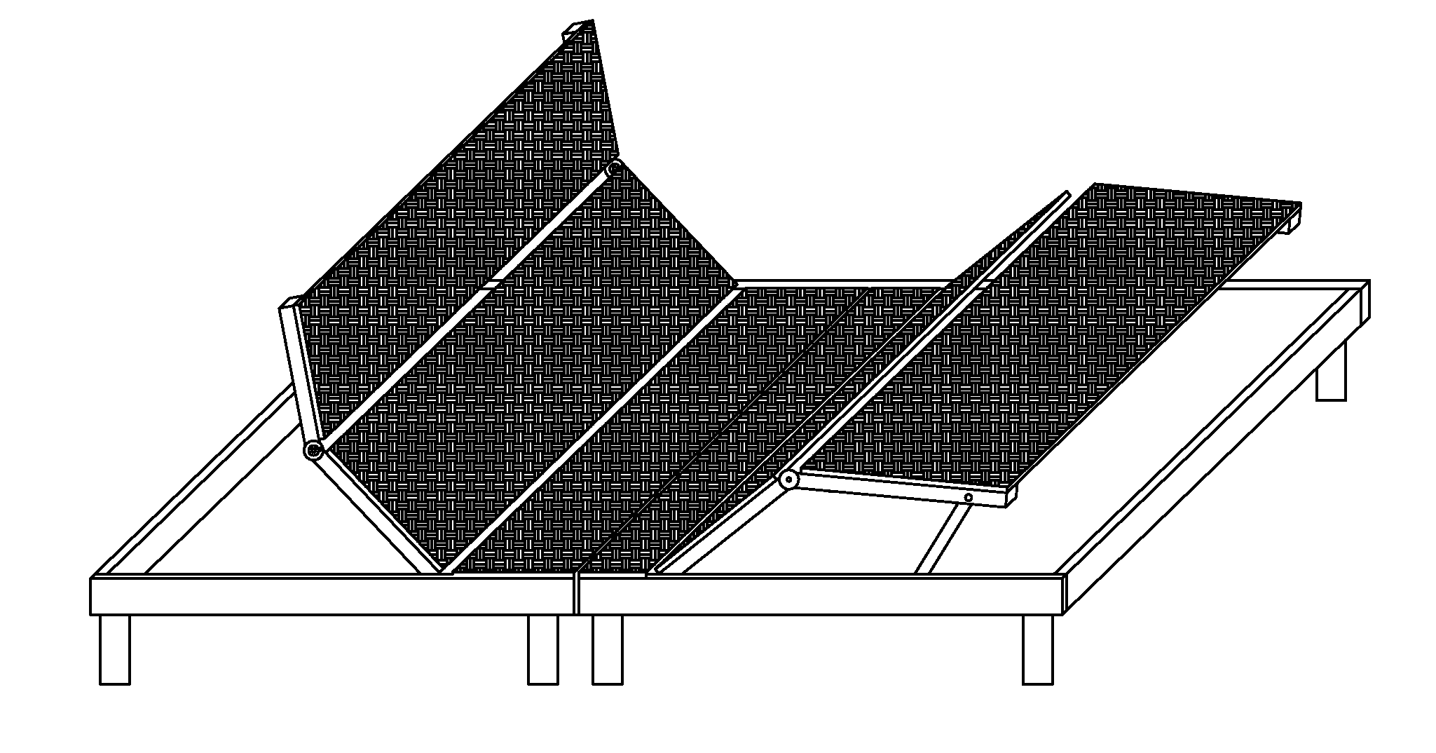 Folding five-bend electric bed