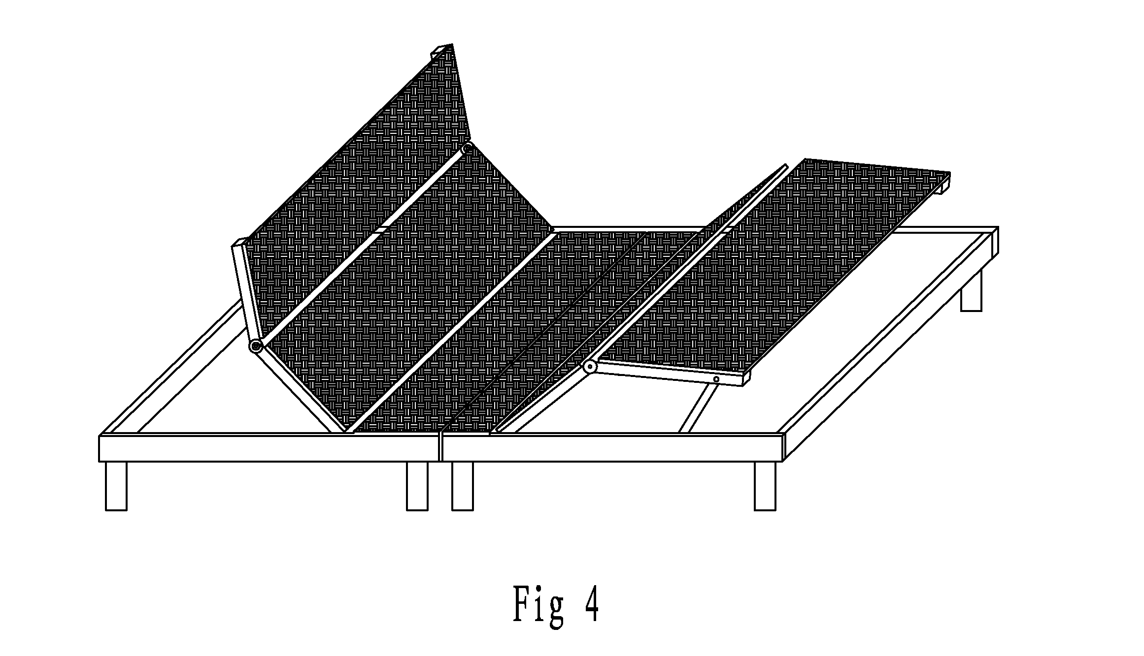 Folding five-bend electric bed