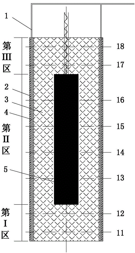 Arrangement structure and method of sensors in buffer material multi-field coupling experiment bench