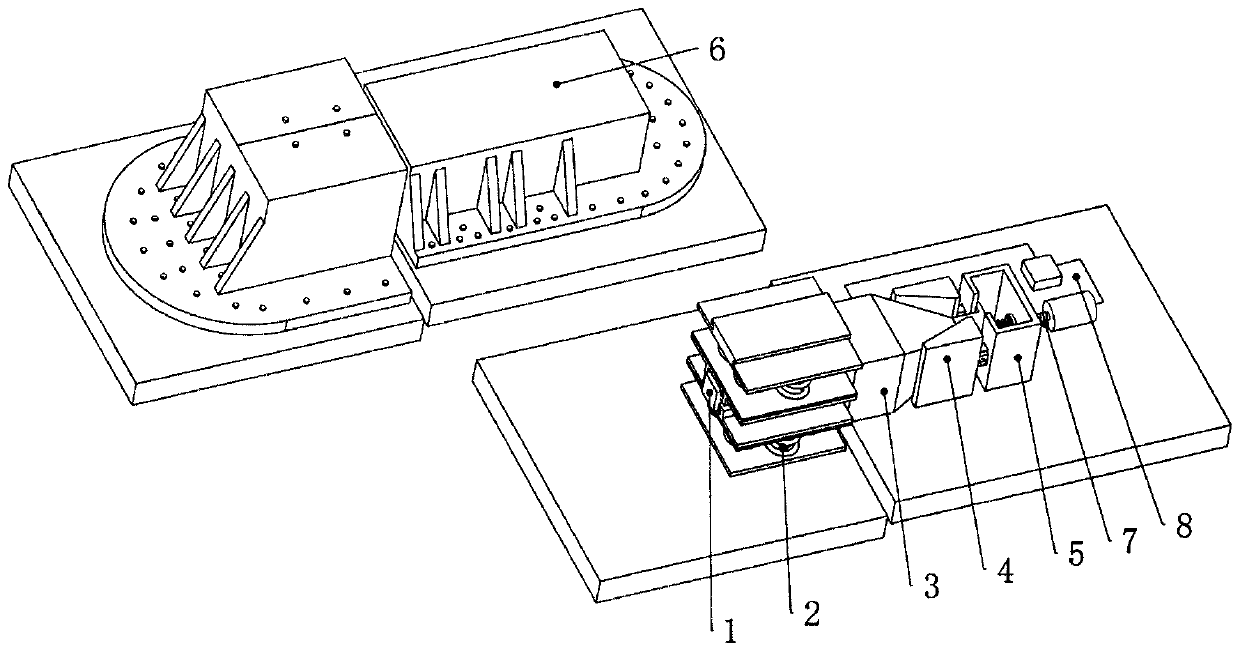 Mid-span damping type stepless self-locking pushing device for flat-turning opening bridge