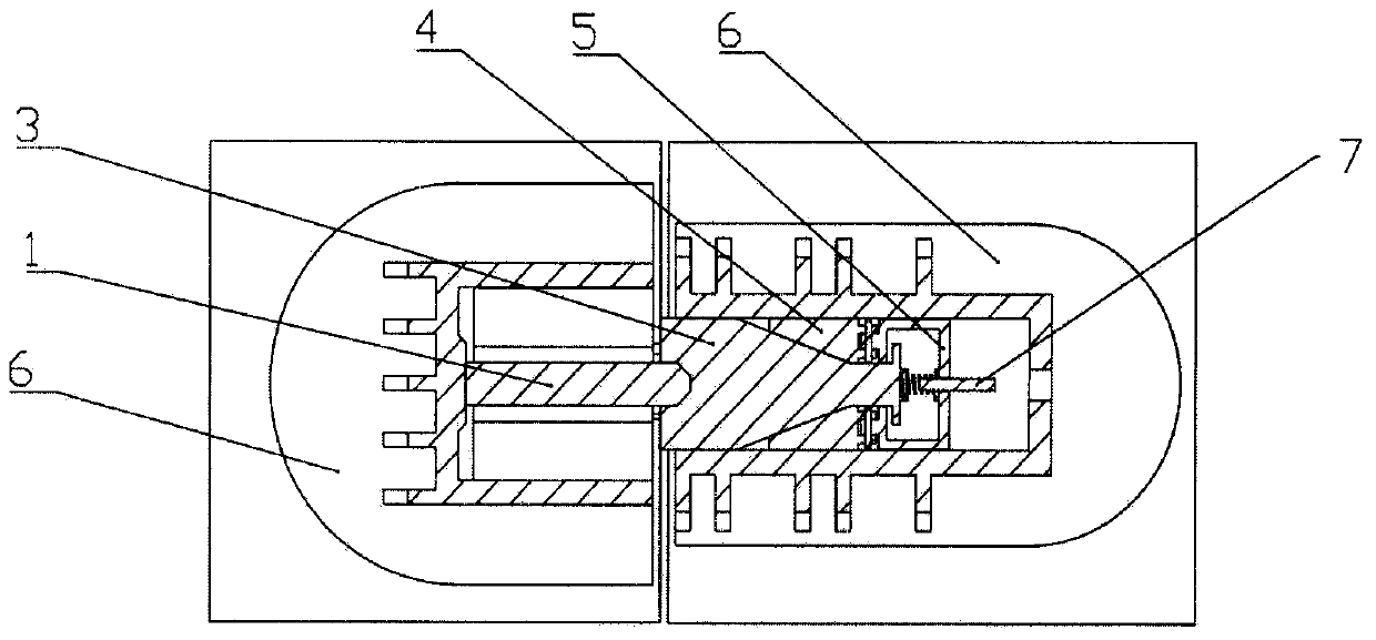 Mid-span damping type stepless self-locking pushing device for flat-turning opening bridge