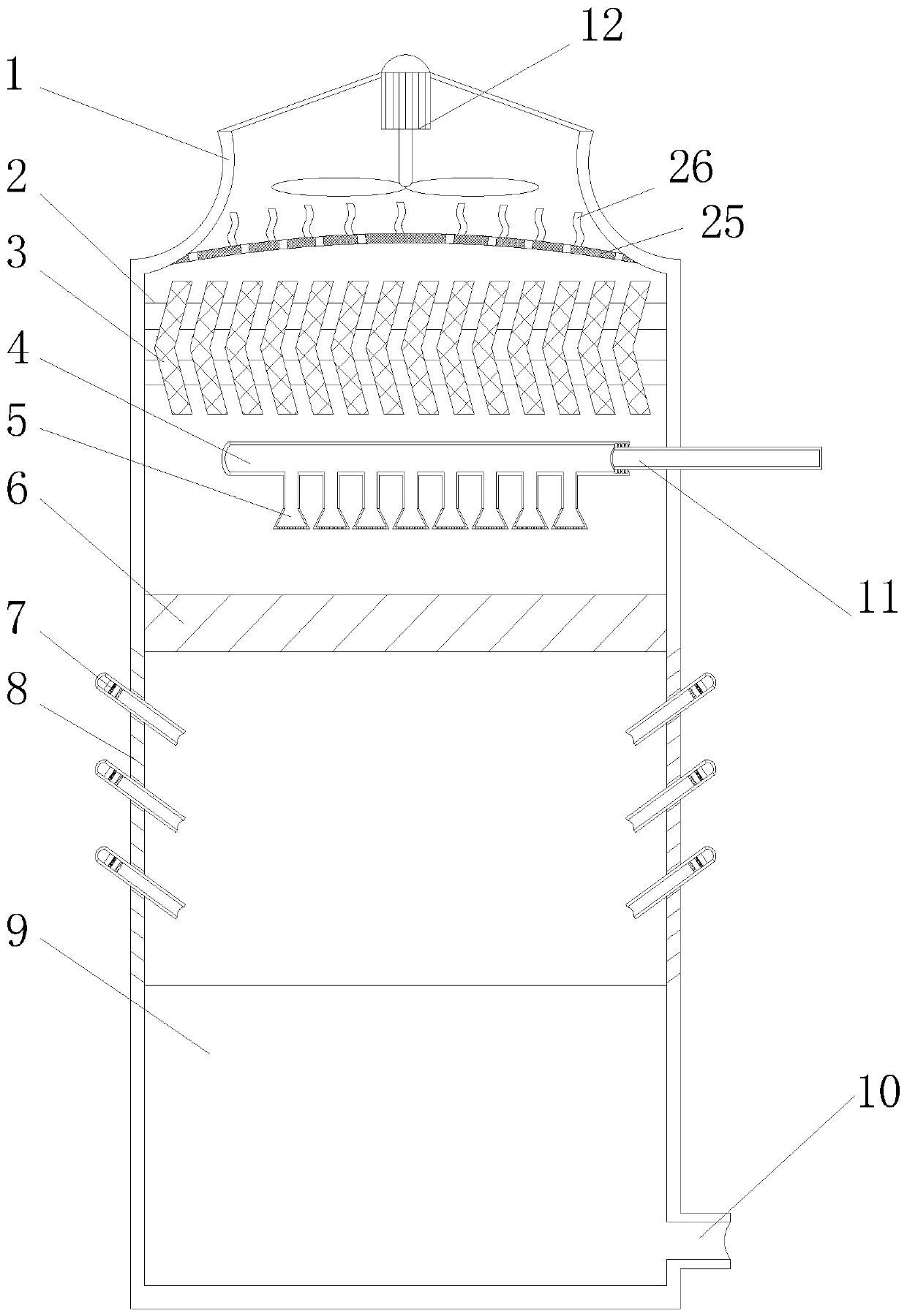 Novel glass-steel cooling tower