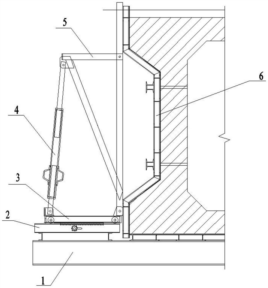Lateral moving device of hanging basket formwork