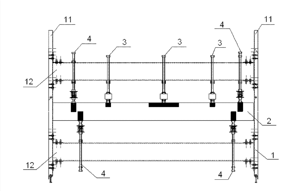 Test device of vertical structure model of shield tunnel