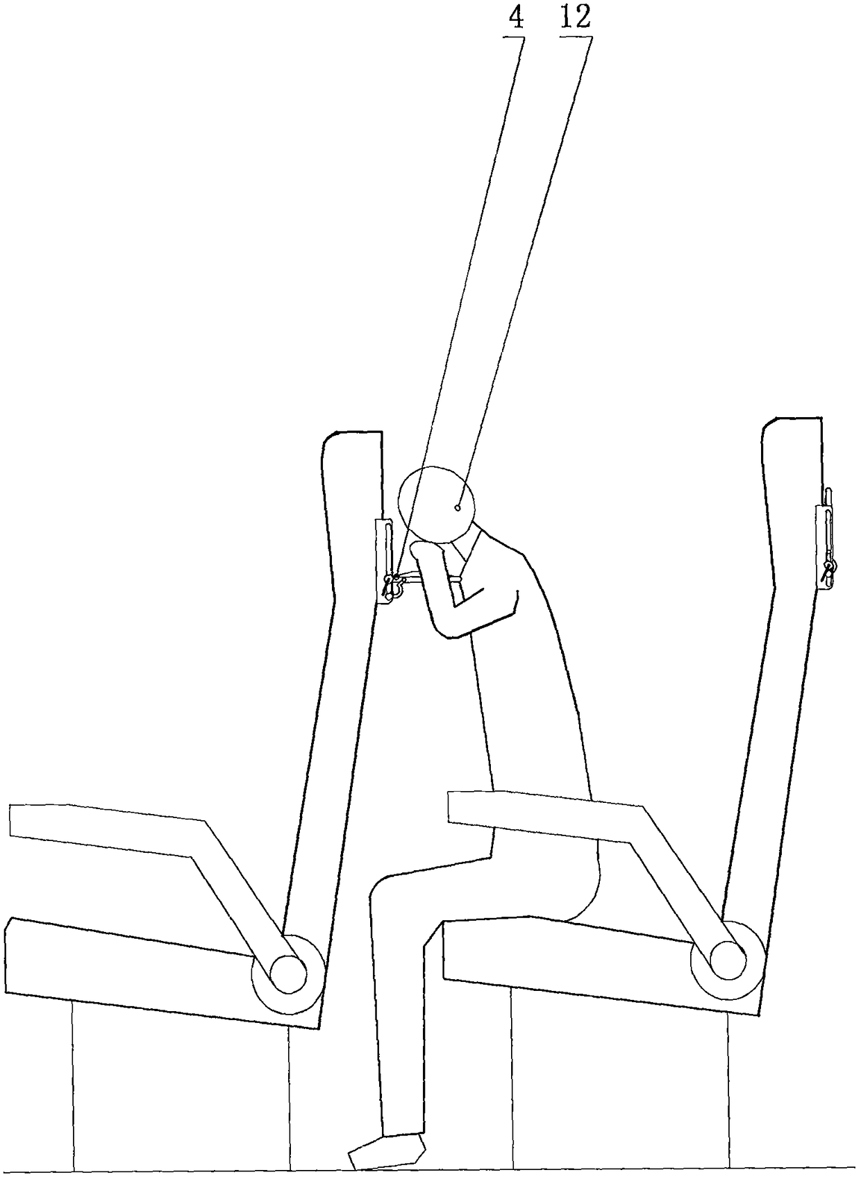 Prone-lying resting device for vehicle chair