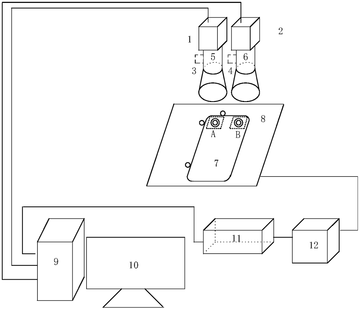 Non-contact visual detection method for Mark positioning of mobile phone touch screen