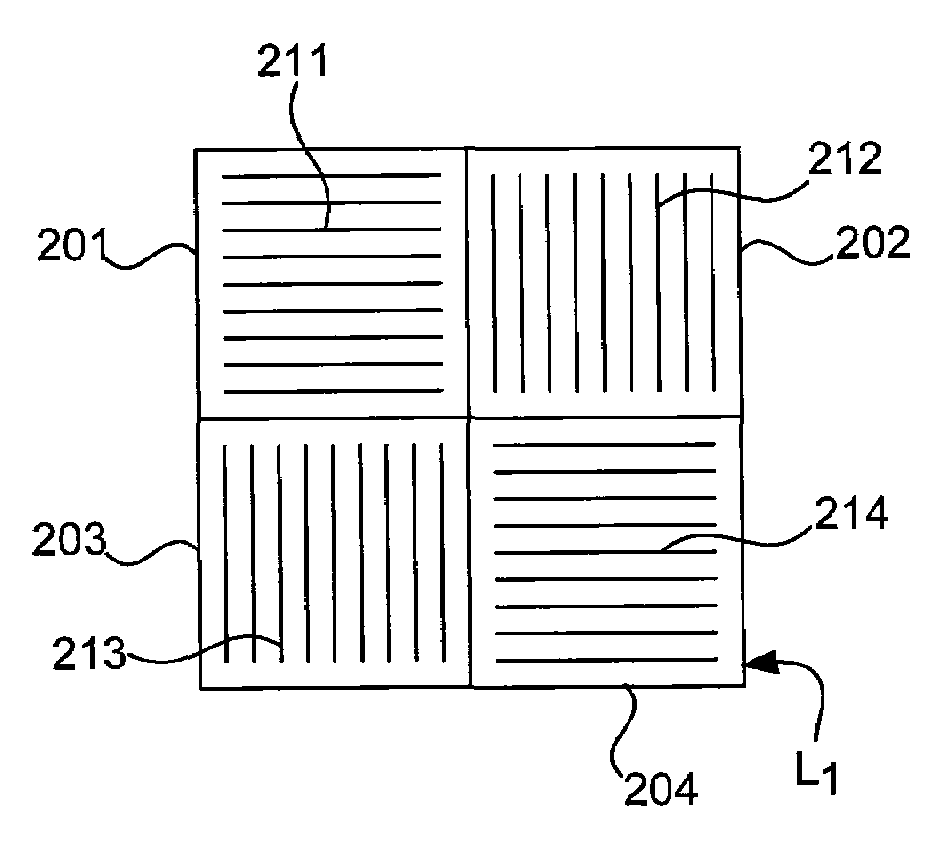 Cross hatched metrology marks and associated method of use