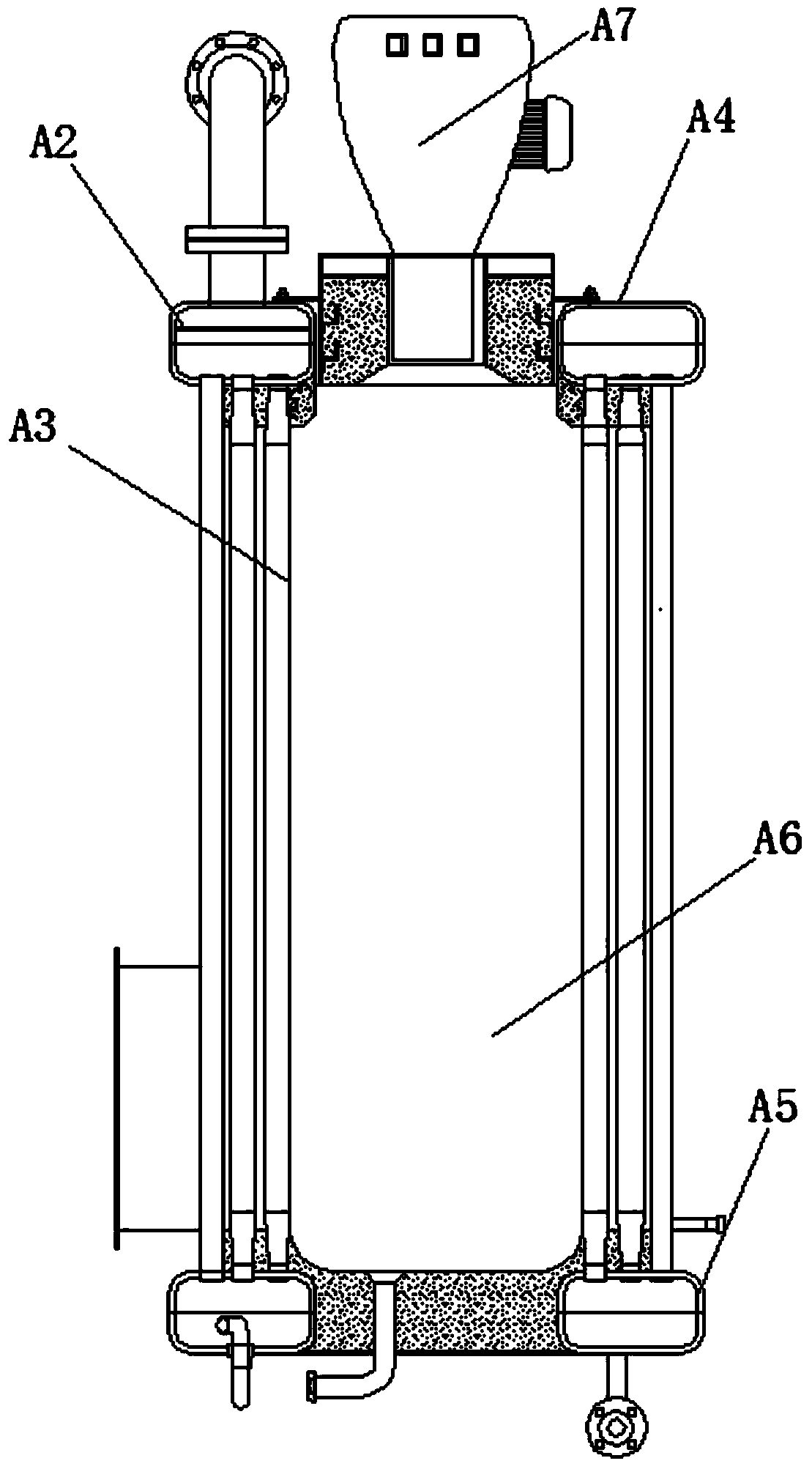 Steam-water separation type fuel-gas vertical straight-flow steam boiler
