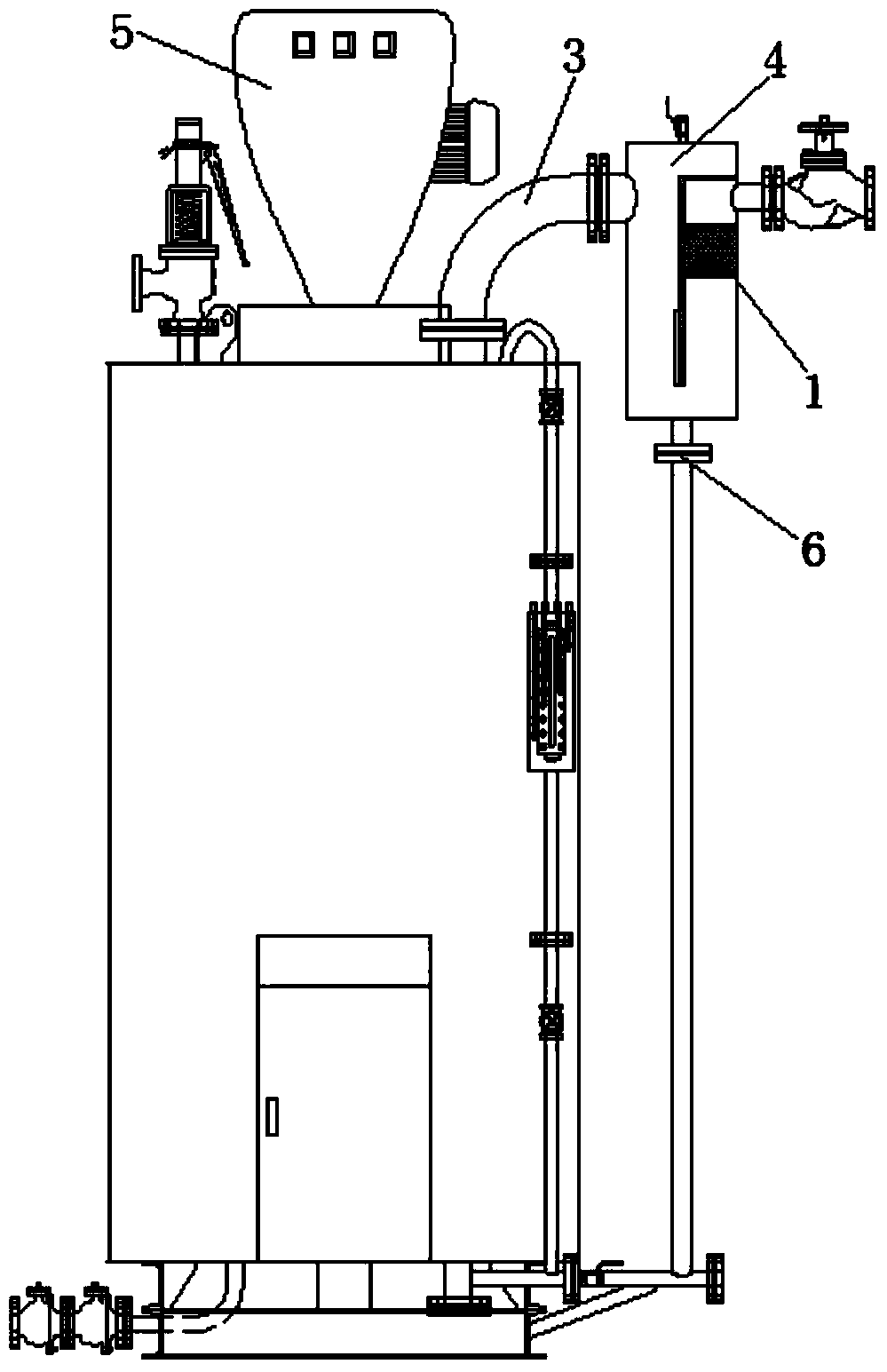 Steam-water separation type fuel-gas vertical straight-flow steam boiler