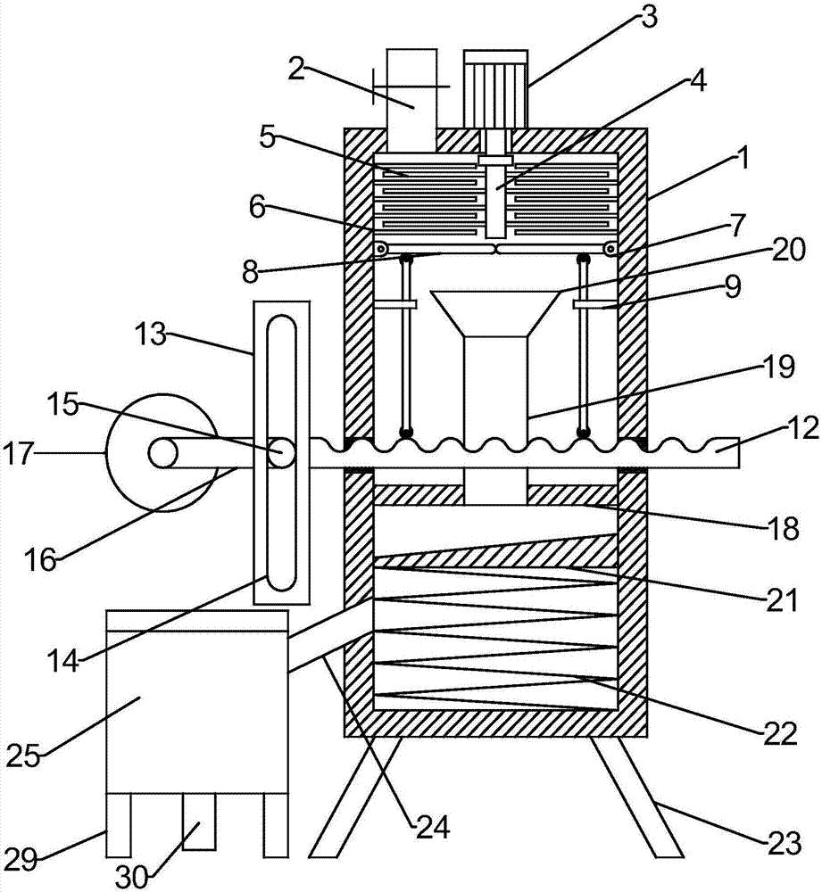 Pulverizing and recycling device for solid garbage