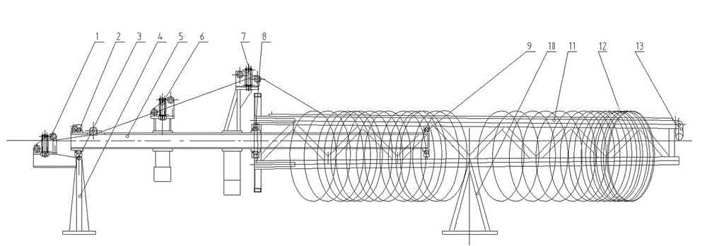 Rotation arm type wire laying-off apparatus
