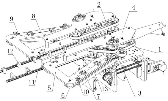 Acceleration chain push block switching device