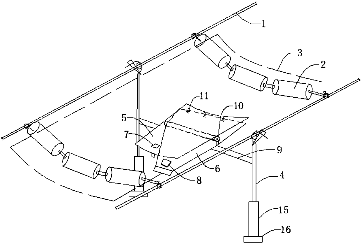 Belt anomaly induction device of transportation belt conveyor and implementation method of belt anomaly induction device