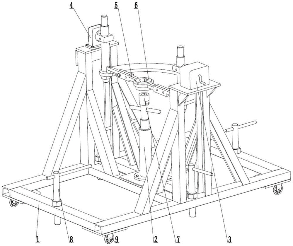 Adjustable assembly trolley used for liquid-propellant rocket engine rotor assembly