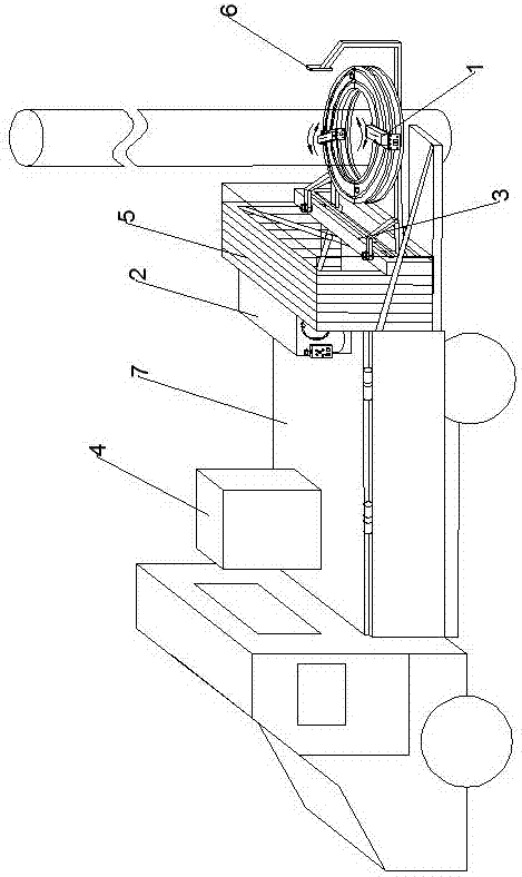 Self-adaptive surface cleaning device for high and big pillar type columns and use method of the self-adaptive surface cleaning device