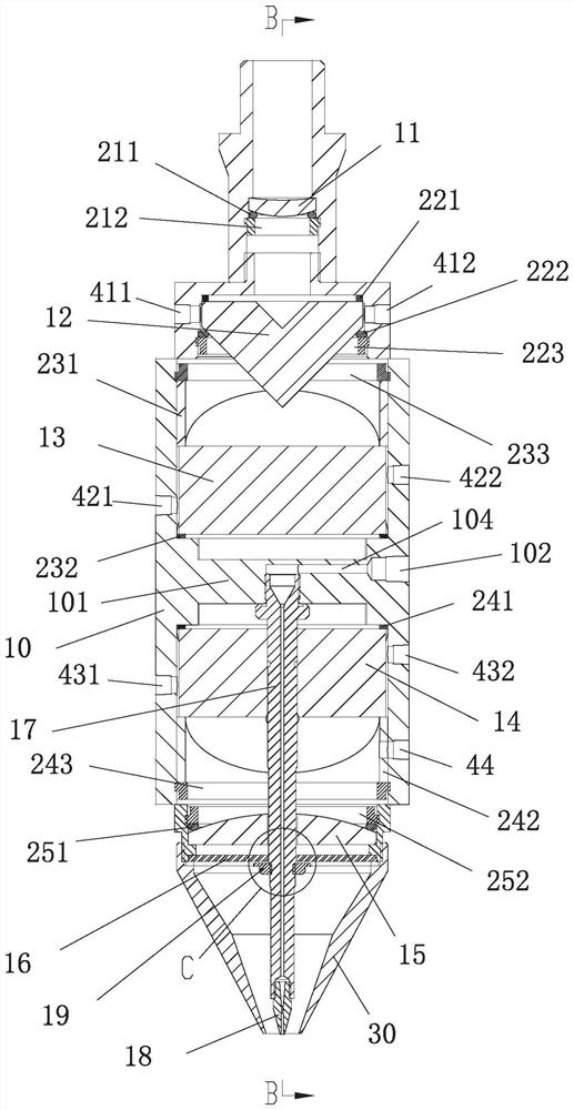 Thin-beam laser melting deposition additive manufacturing method and laser processing head used therefor