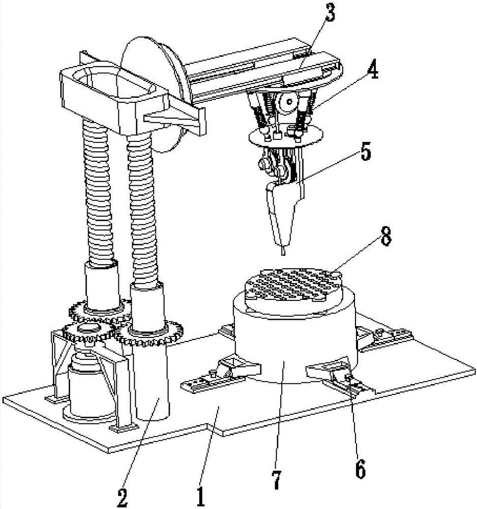 A four-degree-of-freedom industrial robot for welding waste-retaining plates of sewage treatment pipelines